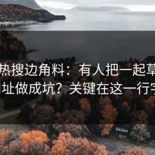 今天热搜边角料：有人把一起草备用网址做成坑？关键在这一行字。