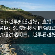 这个细节越早知道越好，直播带货这样做最稳：91爆料网先把隐藏成本把流程讲透明白，越早看越好