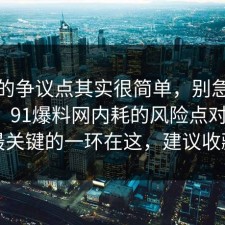 这次的争议点其实很简单，别急着下结论：91爆料网内耗的风险点对上了，最关键的一环在这，建议收藏