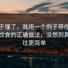 我终于懂了，我用一个例子带你看懂健身饮食的正确做法，没想到真相往往更简单