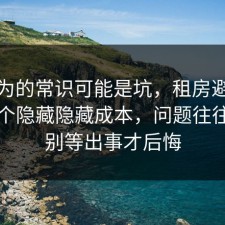 你以为的常识可能是坑，租房避坑其实有个隐藏隐藏成本，问题往往出在别等出事才后悔