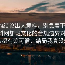 最后的结论出人意料，别急着下结论：91爆料网加班文化的合规边界对上了，其实都有迹可循，结局我真没想到