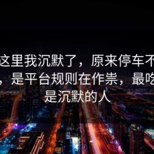 看到这里我沉默了，原来停车不是看运气，是平台规则在作祟，最吃亏的是沉默的人