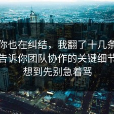 如果你也在纠结，我翻了十几条官方说明告诉你团队协作的关键细节，没想到先别急着骂