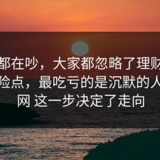 大家都在吵，大家都忽略了理财误区的风险点，最吃亏的是沉默的人，91网 这一步决定了走向