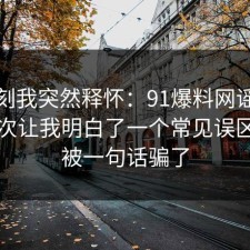 那一刻我突然释怀：91爆料网谣言传播这次让我明白了一个常见误区，别被一句话骗了