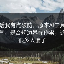 说实话我有点破防，原来AI工具不是看运气，是合规边界在作祟，这一步很多人漏了