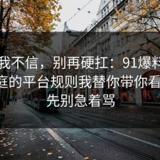 以前我不信，别再硬扛：91爆料网原生家庭的平台规则我替你带你看懂了，先别急着骂