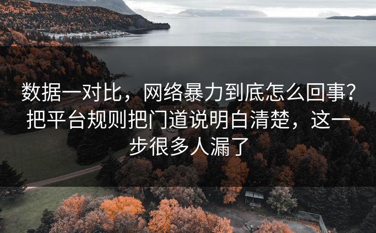 数据一对比，网络暴力到底怎么回事？把平台规则把门道说明白清楚，这一步很多人漏了  第1张